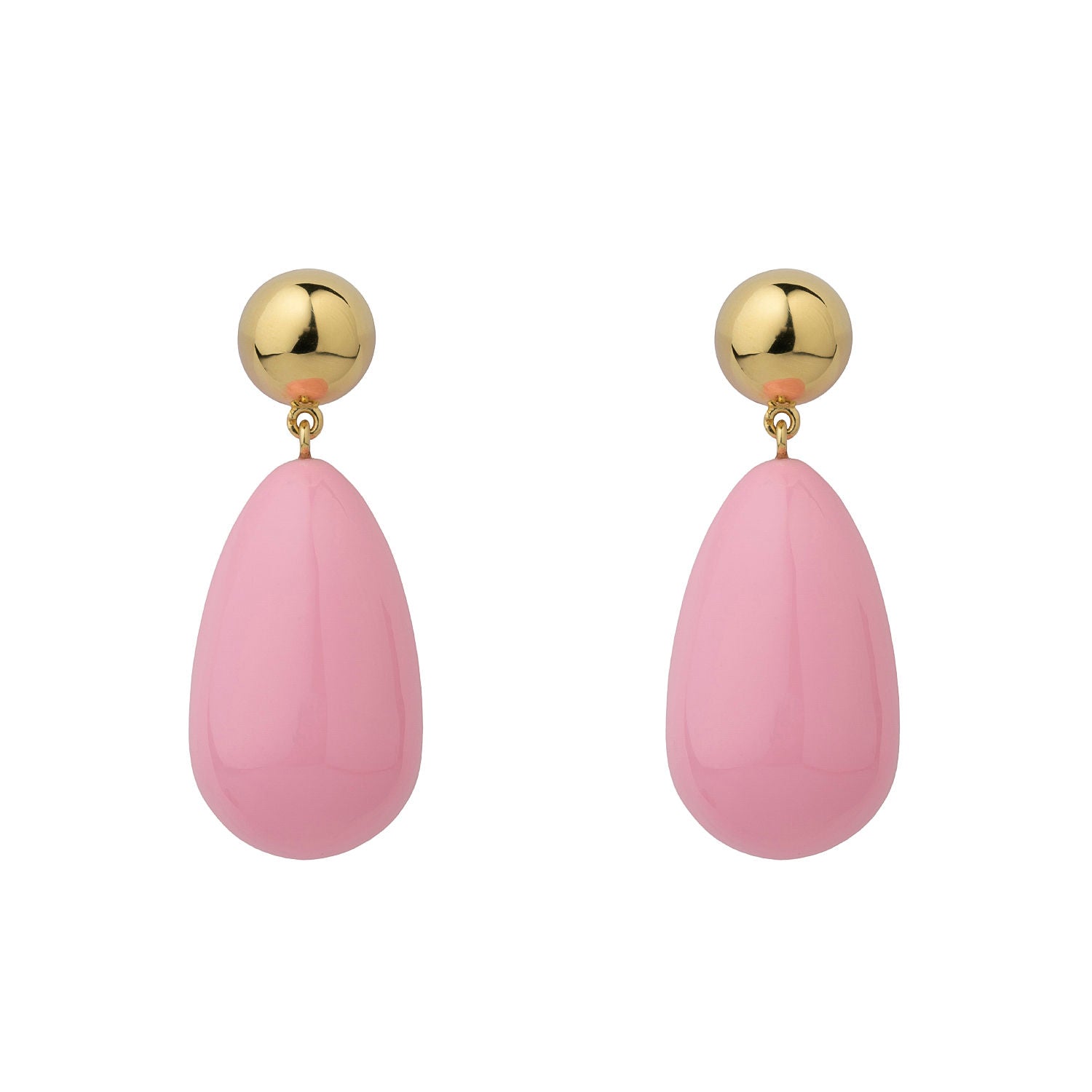 Pink & Gold Large Goldplated Drop Earrings