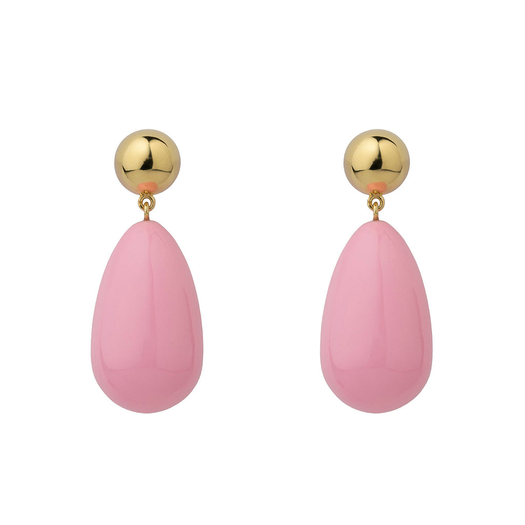 Pink & Gold Large Goldplated Drop Earrings