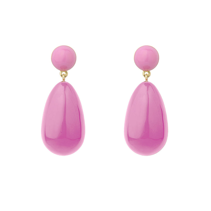 Pink Large Goldplated Drop Earrings