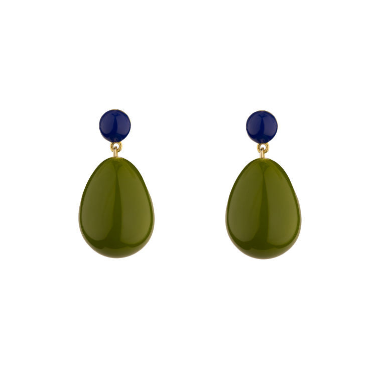 Blue & Green Mini Goldplated Drop Earrings