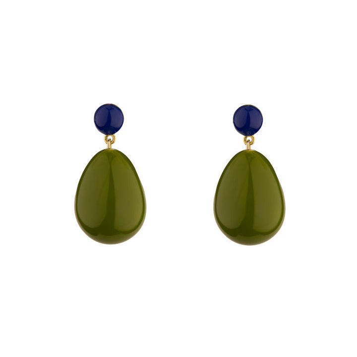 Blue & Green Mini Goldplated Drop Earrings