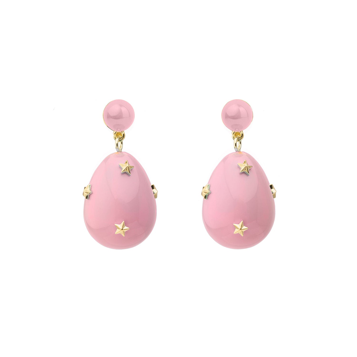 Pink Mini Goldplated Galaxy Drop Earrings