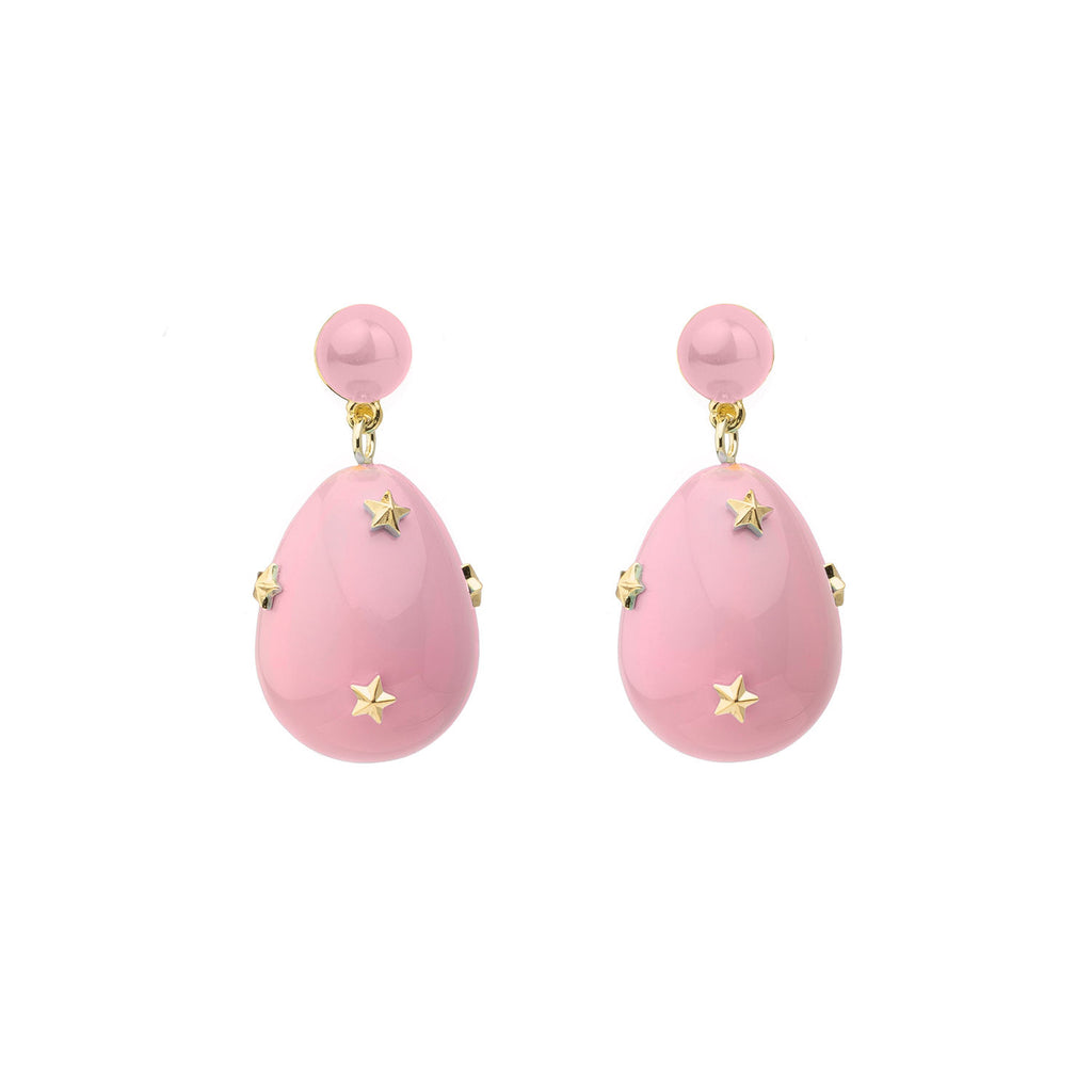 Pink Mini Goldplated Galaxy Drop Earrings