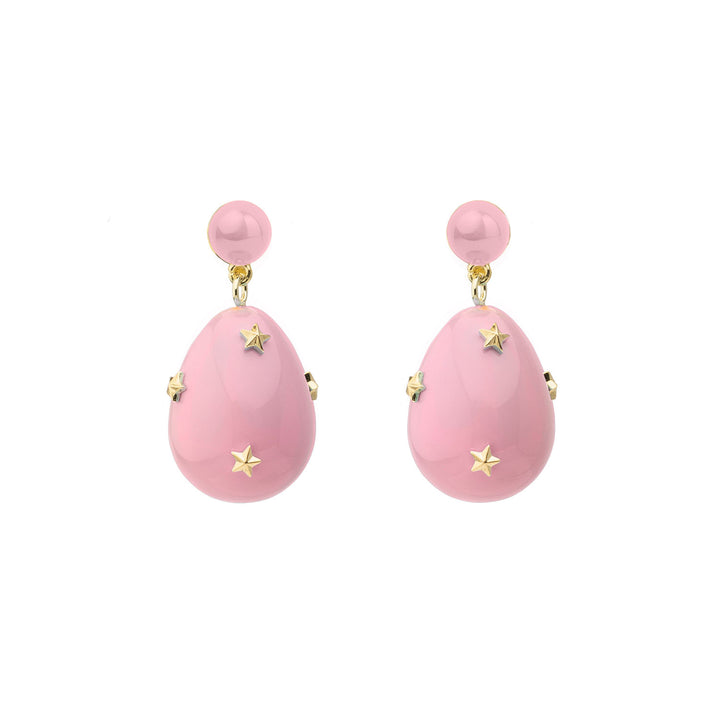 Pink Mini Goldplated Galaxy Drop Earrings