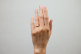 Curved Pear 14k or 18k Gold Ring w. Diamond