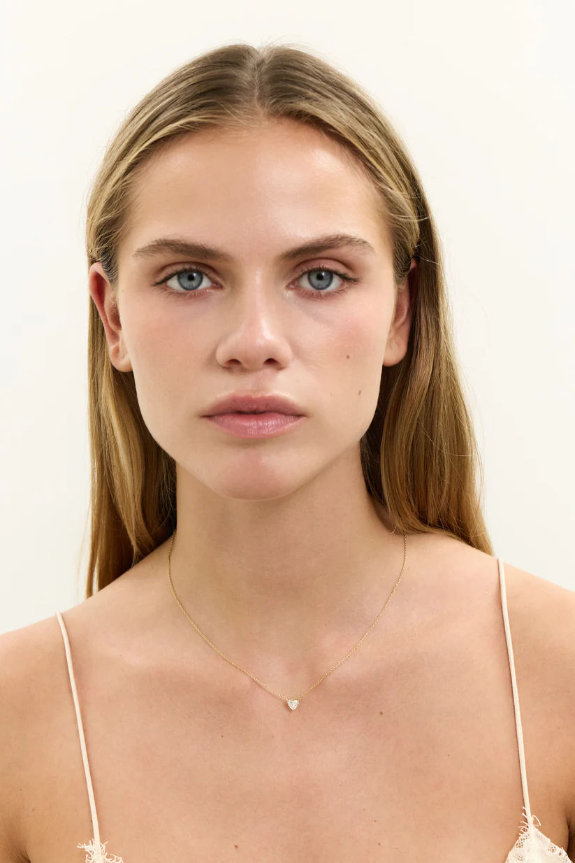 Solitaire Heart 14K Guld Halskæde m. 0,5 ct Lab-Grown Diamanter