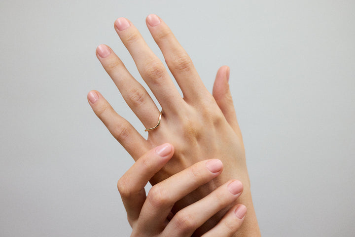 Curved Gold Band 14k Gold Ring