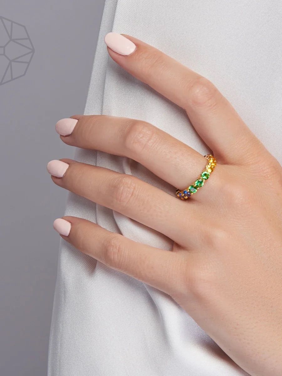 Regenbogen Sapphire Chunky Gradient 18k Goldring