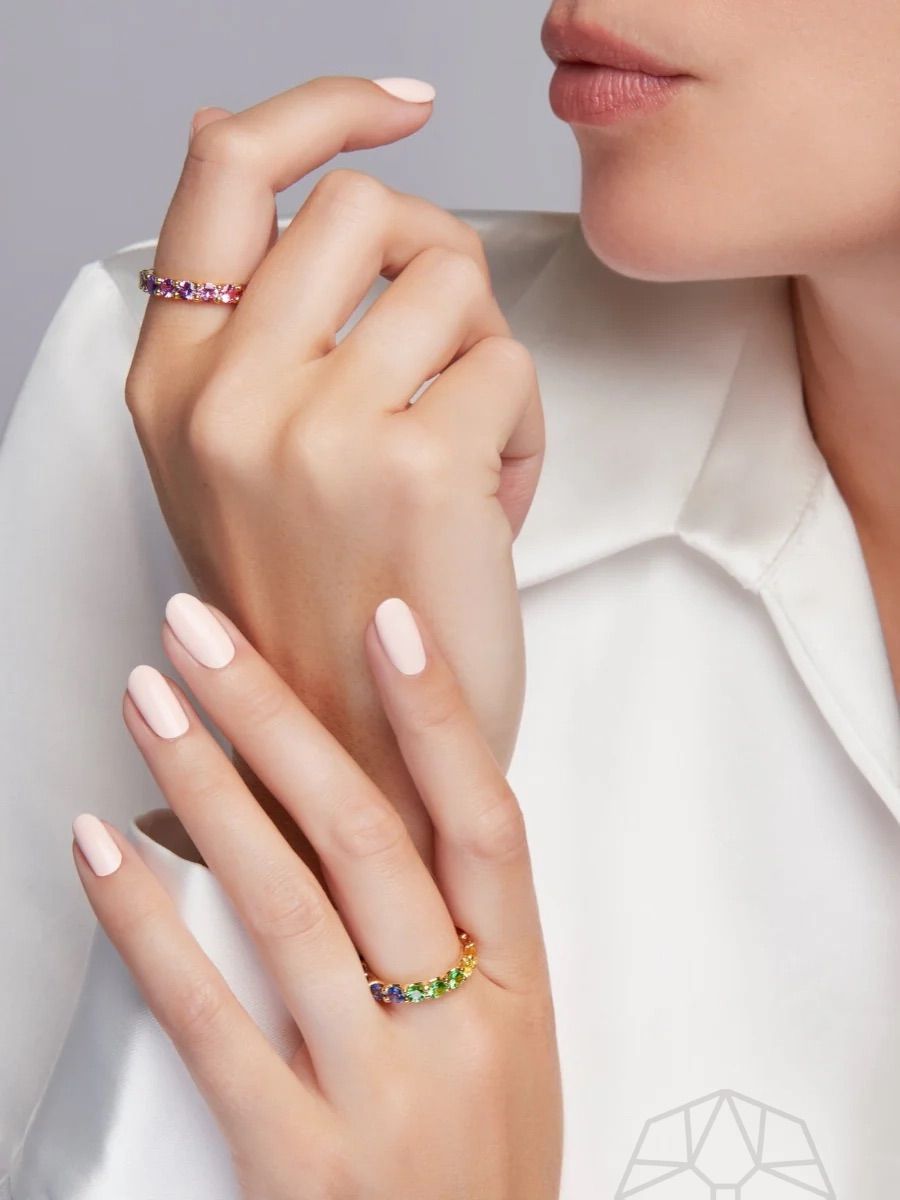 Regenbogen Sapphire Chunky Gradient 18k Goldring