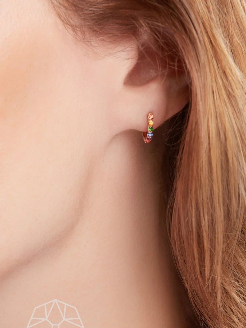 Rainbow Sapphire 14K Gold Earrings