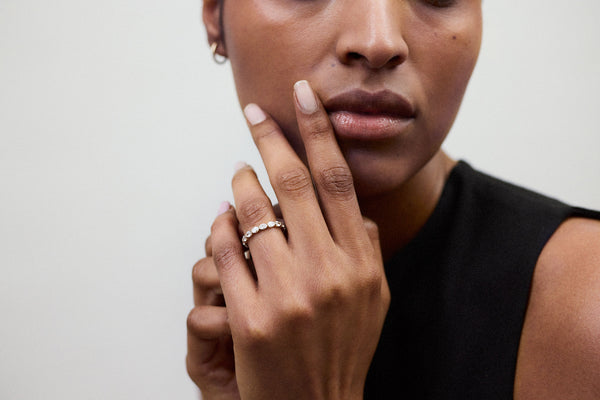 Oval Eternity 14k or 18k Gold Ring w. Diamonds