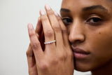Oval Eternity 14k or 18k Whitegold Ring w. Diamonds