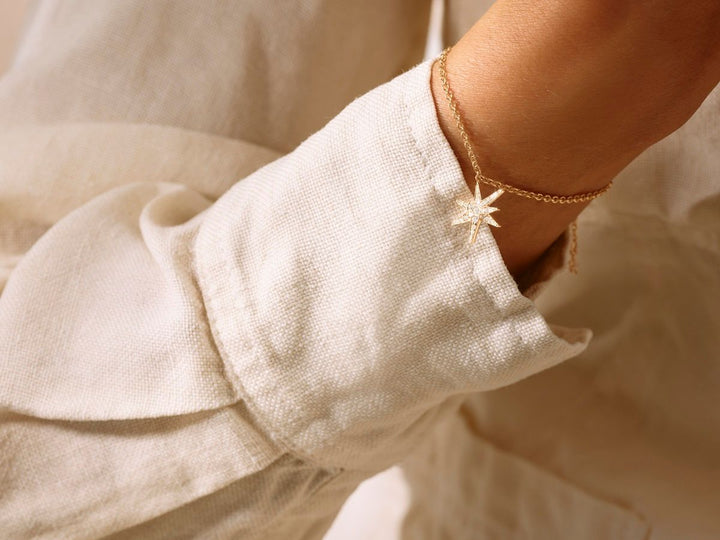 Funky Stars 18K Guld Armbånd m. 0.21ct Diamanter