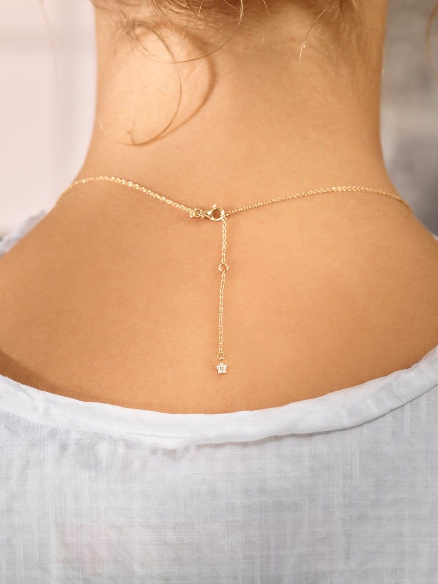 Funky Stars 18K Gold Necklace w. Diamonds