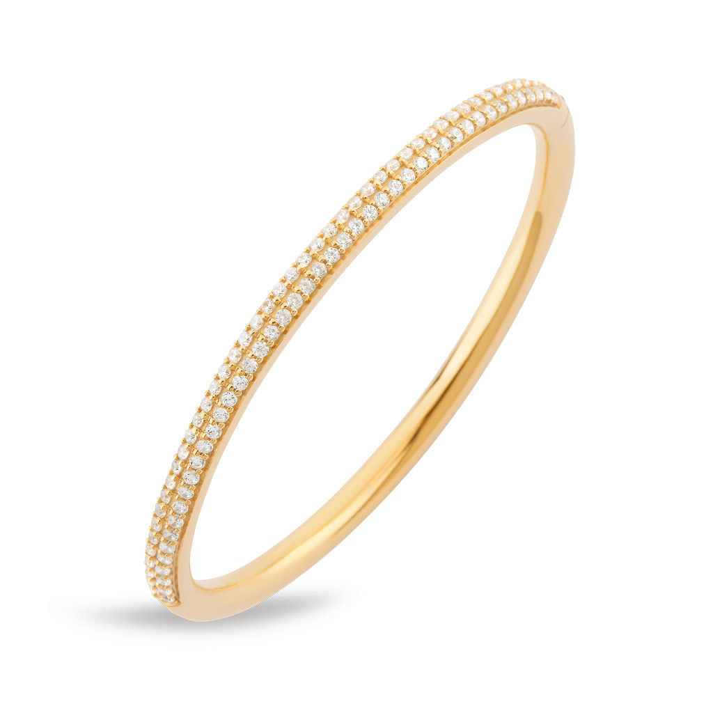 D'avie 18K Gold Bangle w. 102 Diamonds