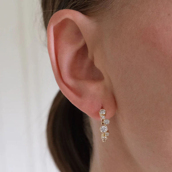 Lola 14K Guld eller Hvidguld Øreringe m. 0,8 ct Diamanter