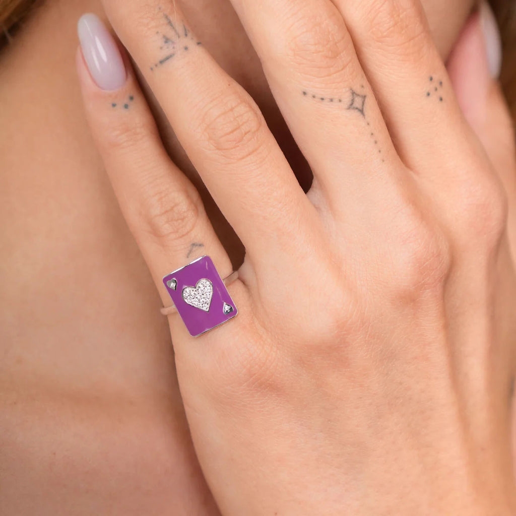 Âme Lacquer Pinkie 18K White Gold Ring w. Lab-Grown Diamonds