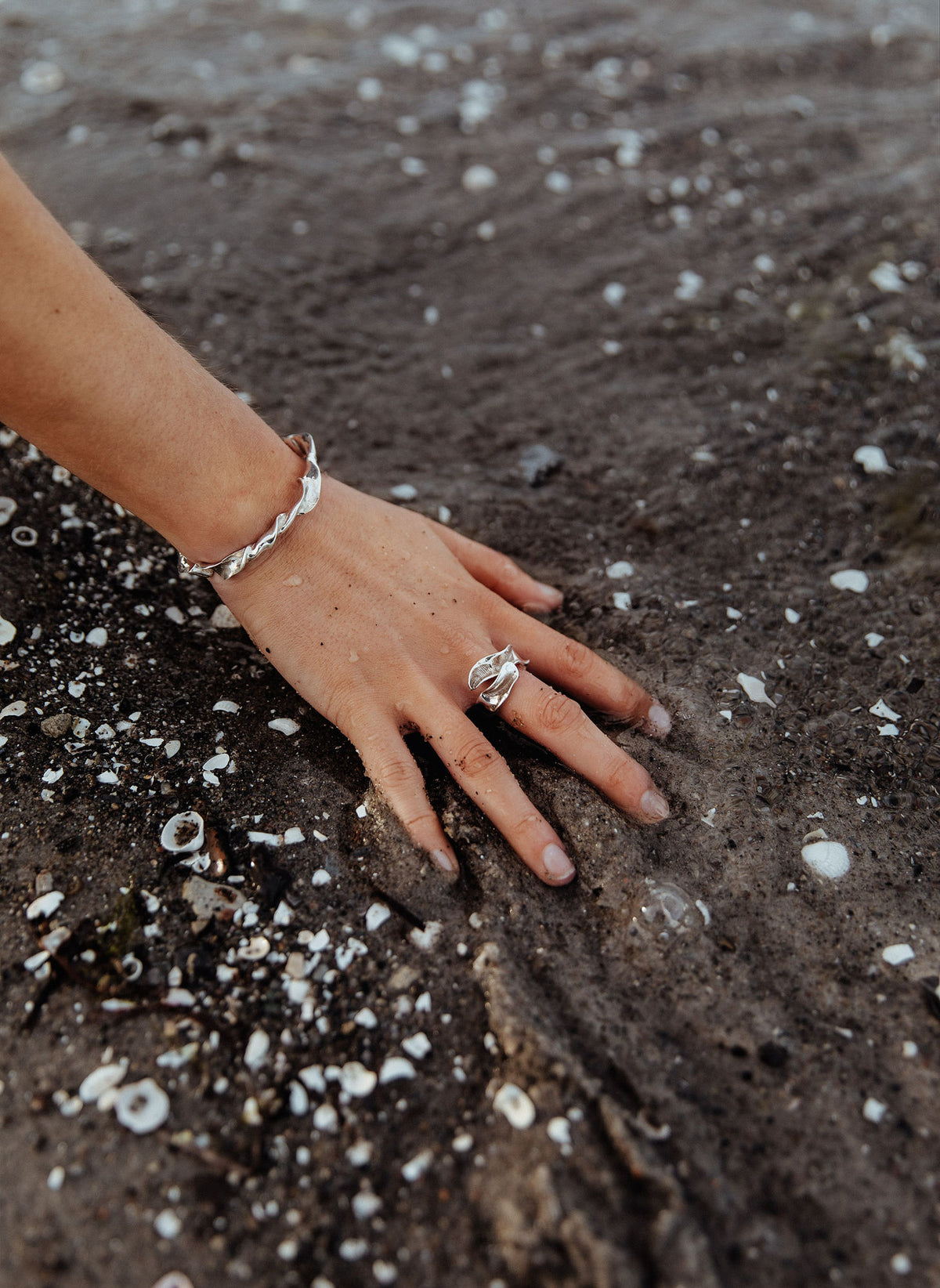 Lactuca Silver Bangle