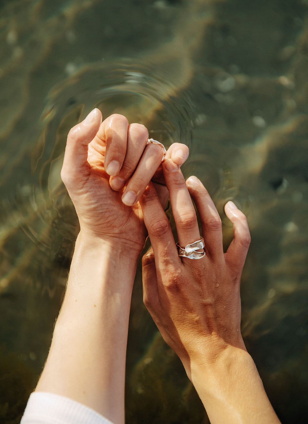 Lactuca dobbelt Sølv Ring 