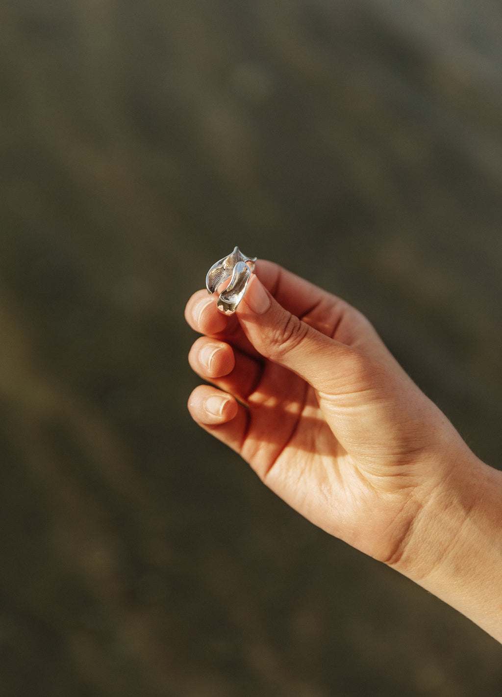 Lactuca dobbelt Sølv Ring 