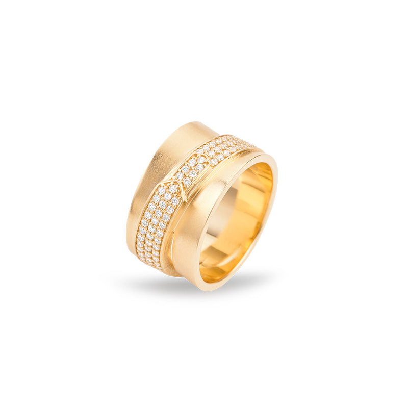 Jovianer kleiner 18k goldener Ring w. Diamanten