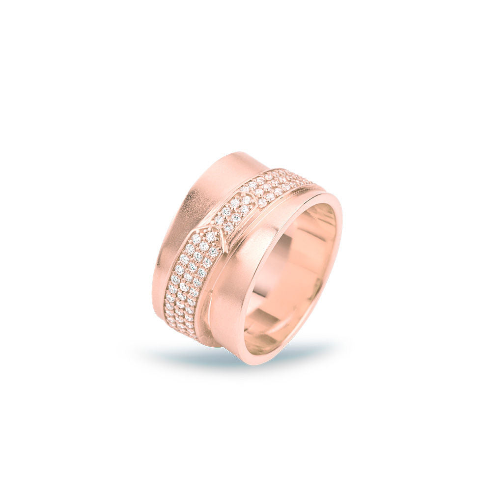 Jovianer kleiner 18k Rosengold Ring w. Diamanten