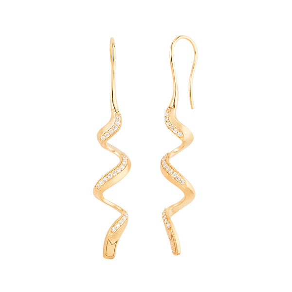 Jovian 18K Gold Ear Hangers w. Diamonds