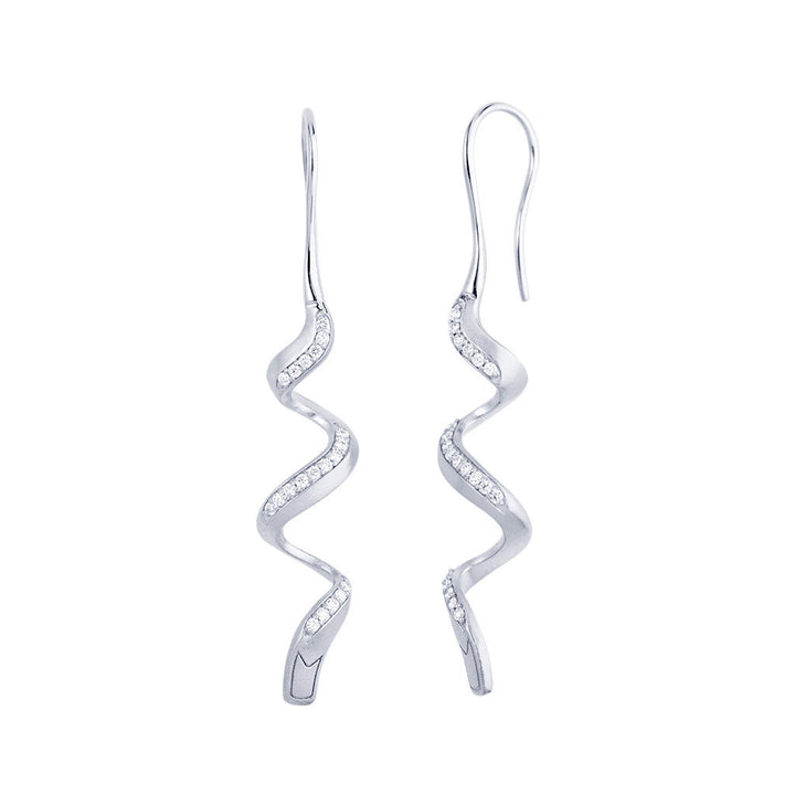 Jovian 18K Whitegold Ear Hangers w. Diamonds