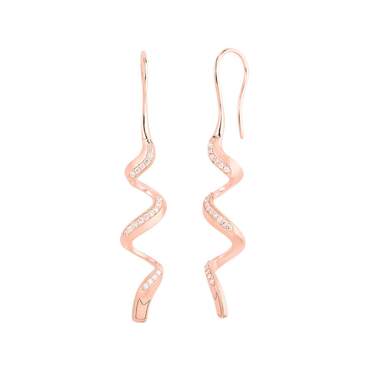 Jovian 18K Rosegold Ear Hangers w. Diamonds