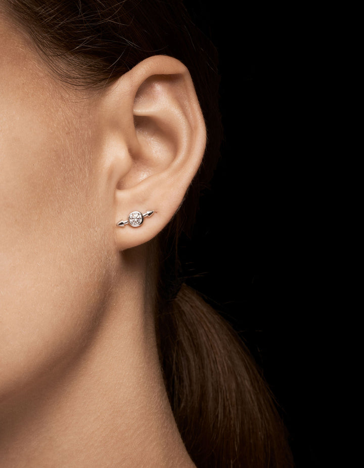 Pierced Diamond 18K Hvidguld Ørestik m. Lab-Grown Diamant