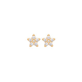Large Shooting Stars 18K Gold Studs w. Diamonds