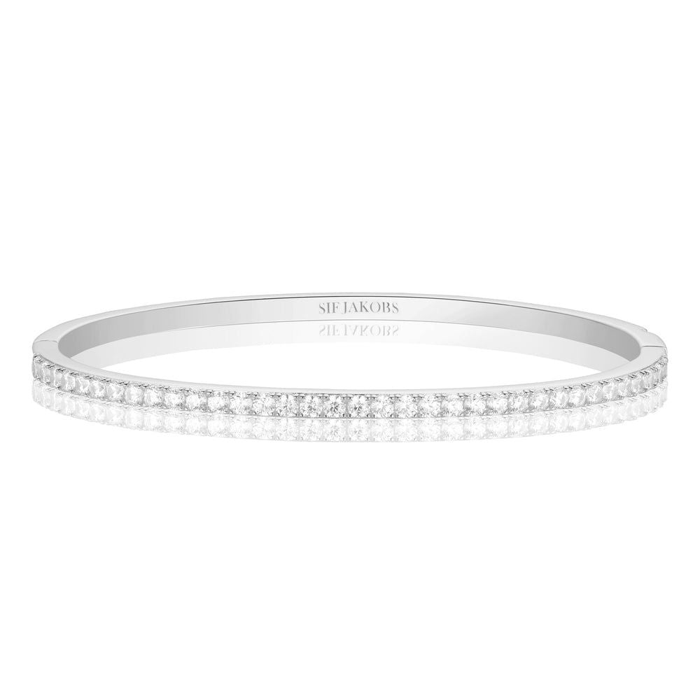 Ellisse Silver Bangle w. Zirconias