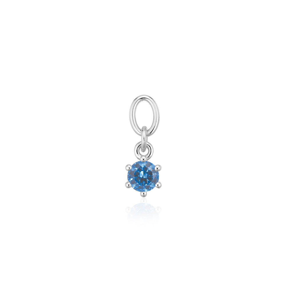 Circolo Uno 18K Gold Plated Pendant w. Blue Zirconias