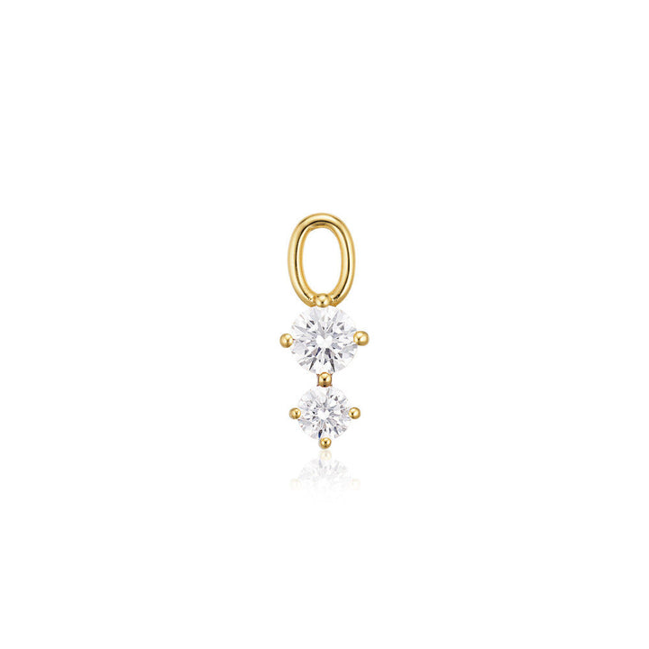 Circolo Due 18K Gold Plated Pendant w. Zirconia