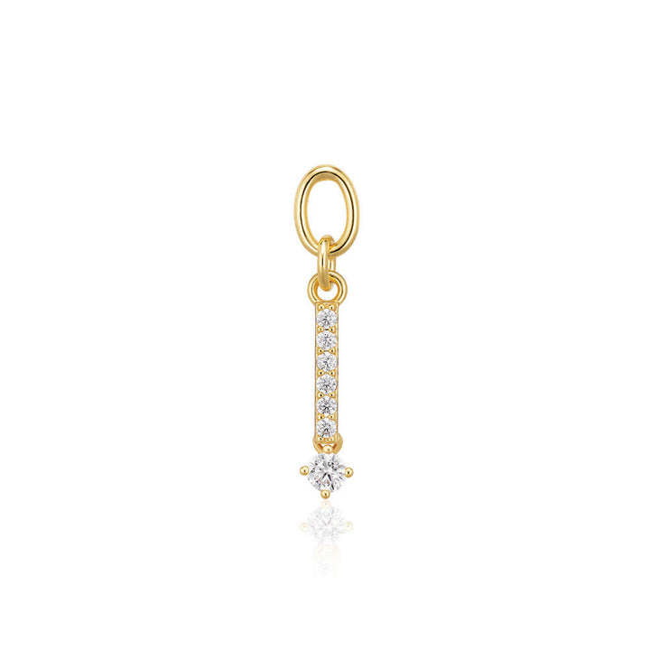 Circolo Lungo 18K Gold Plated Pendant w. Zirconias