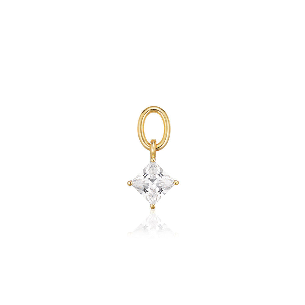 Lati Quattro 18K Gold Plated Pendant w. Zirconia