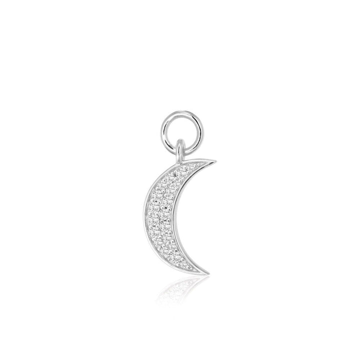 Hoop Charm Luna Silver Pendant w. Zirconia