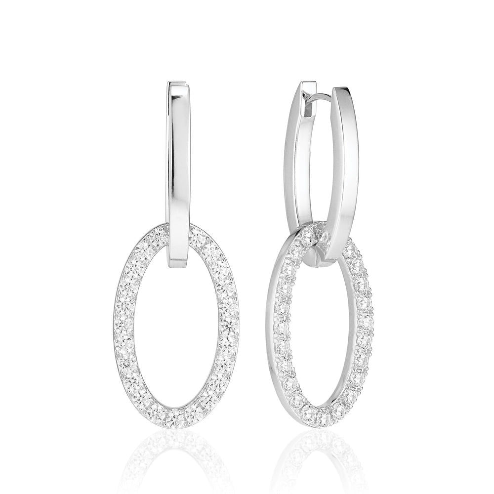 Ellisse Due Silver Earrings w. Zirconia