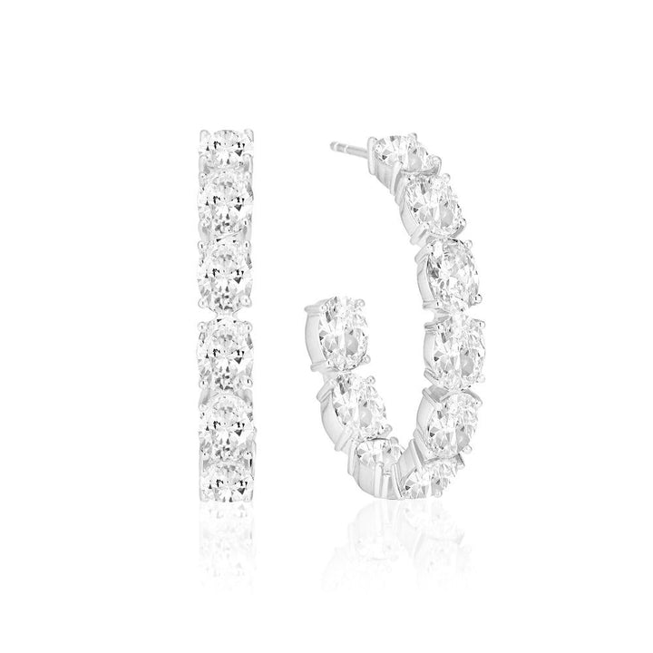 Ellisse Silver Hoops w. Zirconia