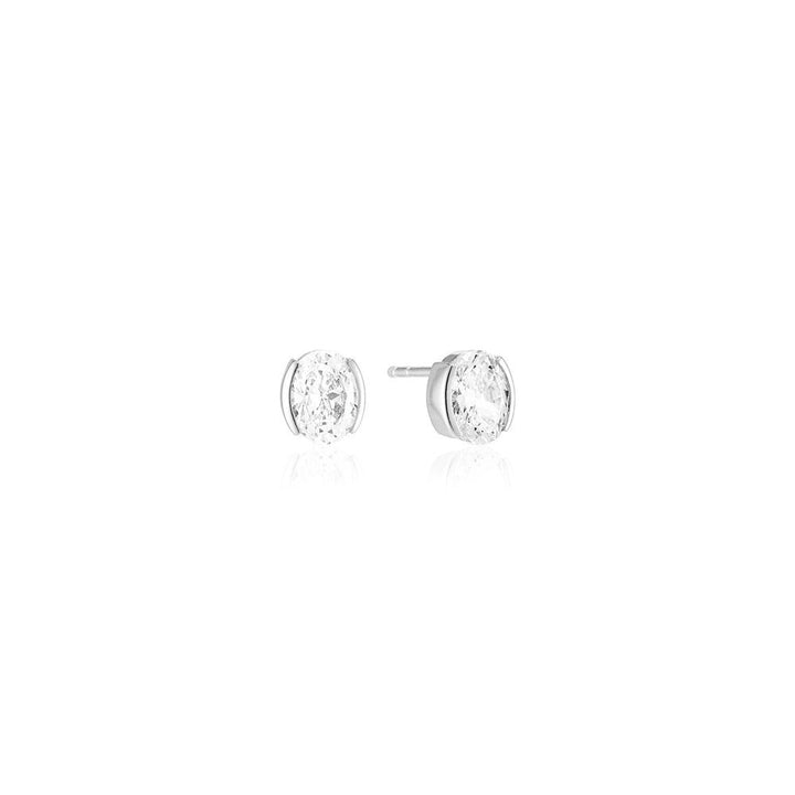Ellisse Carezza Silver Studs w. White Zirconia