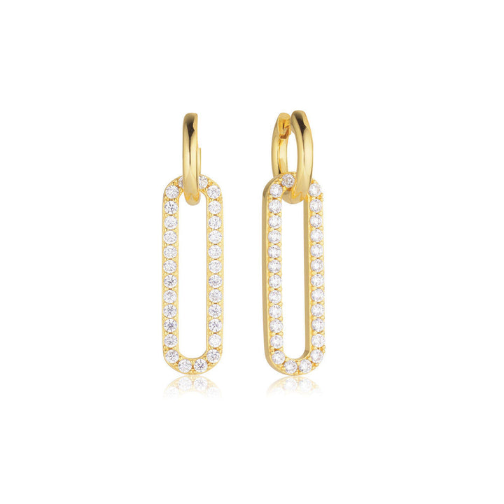 Capizzi Lungo 18K Forgyldt Øreringe m. Zirkoner