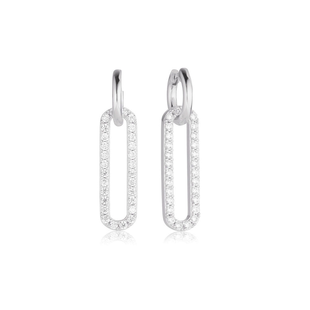 Capizzi Lungo Silver Earrings w. Zirconia