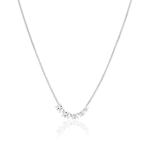 Ellisse Cinque Silver Necklace w. Zirconias