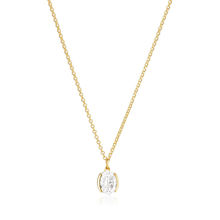 Ellisse Carezza 18K Gold Plated Necklace w. Zirconia