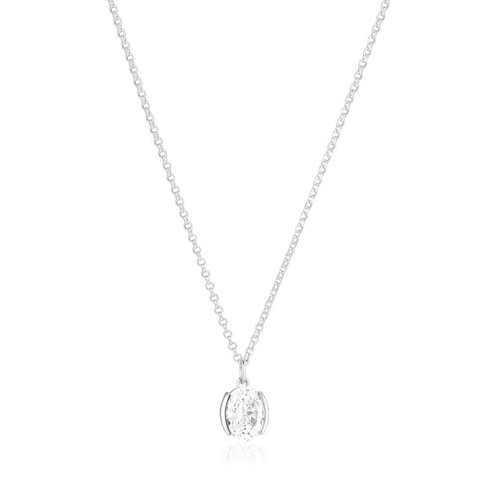 Ellisse Carezza Silver Necklace w. Zirconia