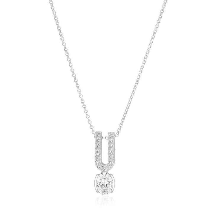 Ellisse Carezza Uno Silver Necklace w. Zirconia