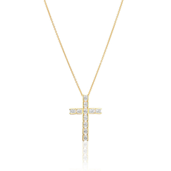 Roccanova Croce 18K Gold Plated Necklace w. Zirconias