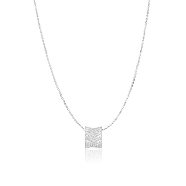 Felline Concavo Silver Necklace w. Zirconias