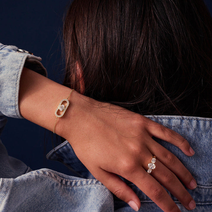 Ellisse Carezza 18K Gold plattiert Armband w. Zirkonia