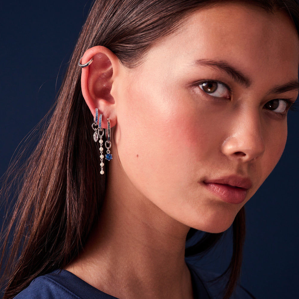 Circolo Uno 18K goldplattierter Anhänger m. blauem Zirkon